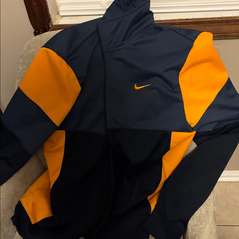 Nike Dark Blue and Orange Athletic Jacket